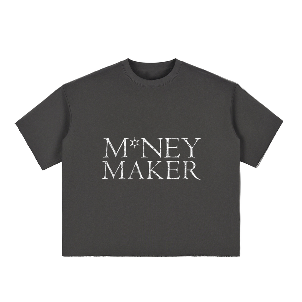 M*NEY MAKER PAPER CHECK Oversized Boxy T-Shirt
