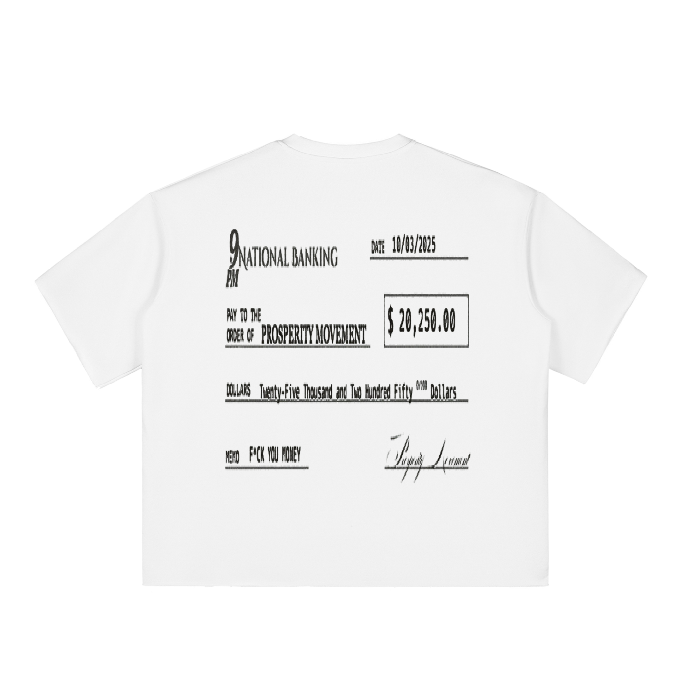 M*NEY MAKER PAPER CHECK Oversized Boxy T-Shirt
