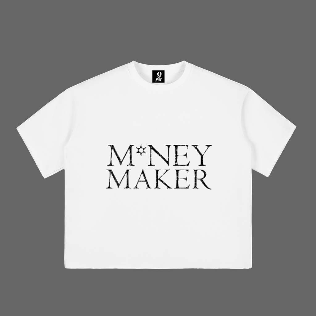 M*NEY MAKER PAPER CHECK Oversized Boxy T-Shirt