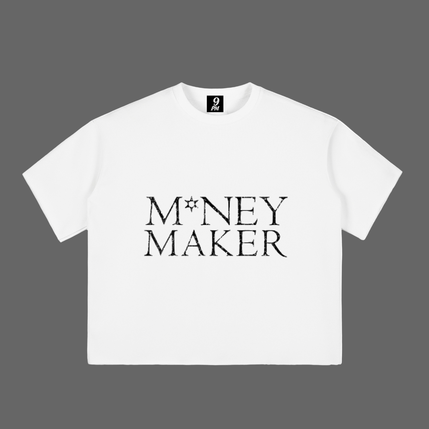 M*NEY MAKER PAPER CHECK Oversized Boxy T-Shirt