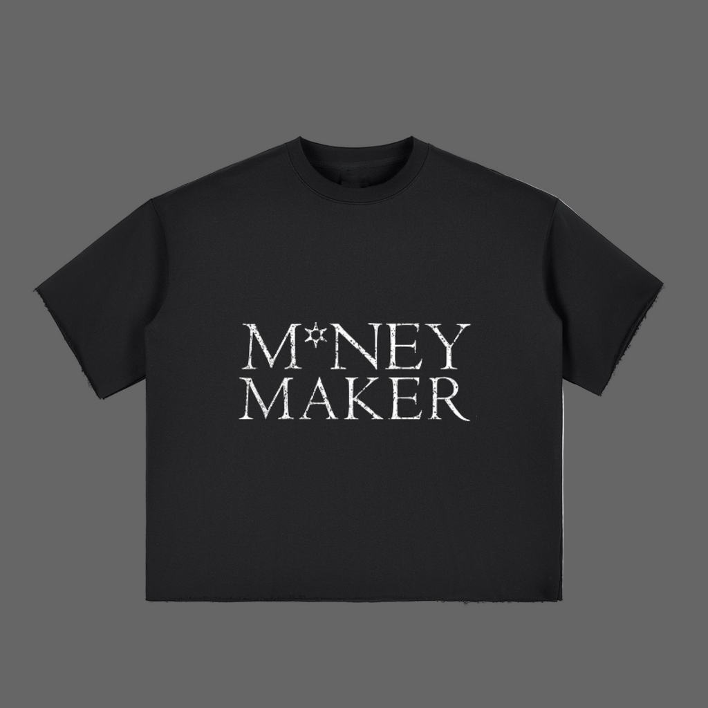 M*NEY MAKER PAPER CHECK Oversized Boxy T-Shirt
